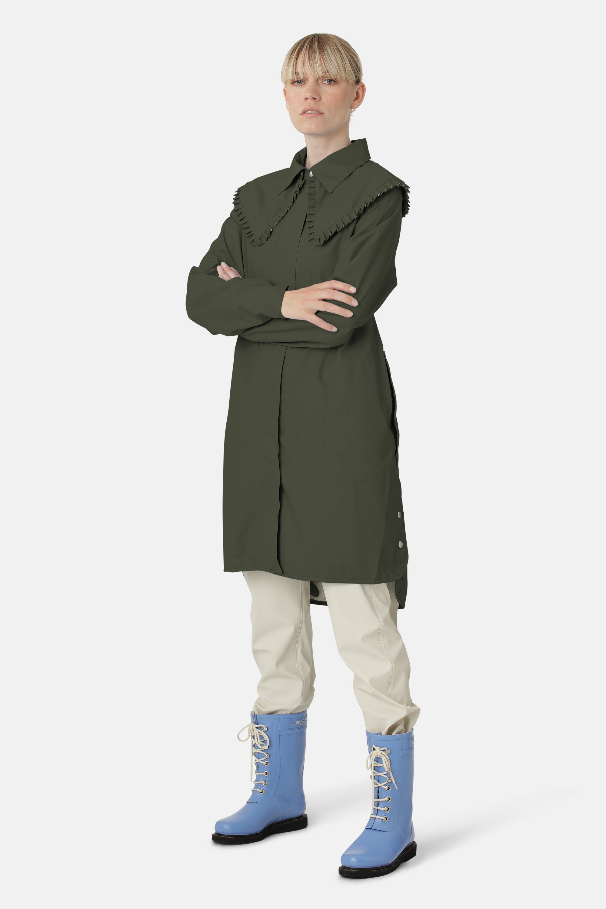 Ilse Jacobsen Hornbæk Rain Regenmantel Raincoat 410 Army
